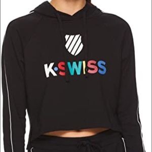 Black Kswiss cropped hoodie